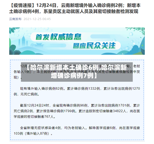【哈尔滨新增本土确诊6例,哈尔滨新增确诊病例7例】