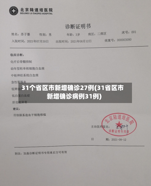 31个省区市新增确诊27例(31省区市新增确诊病例31例)